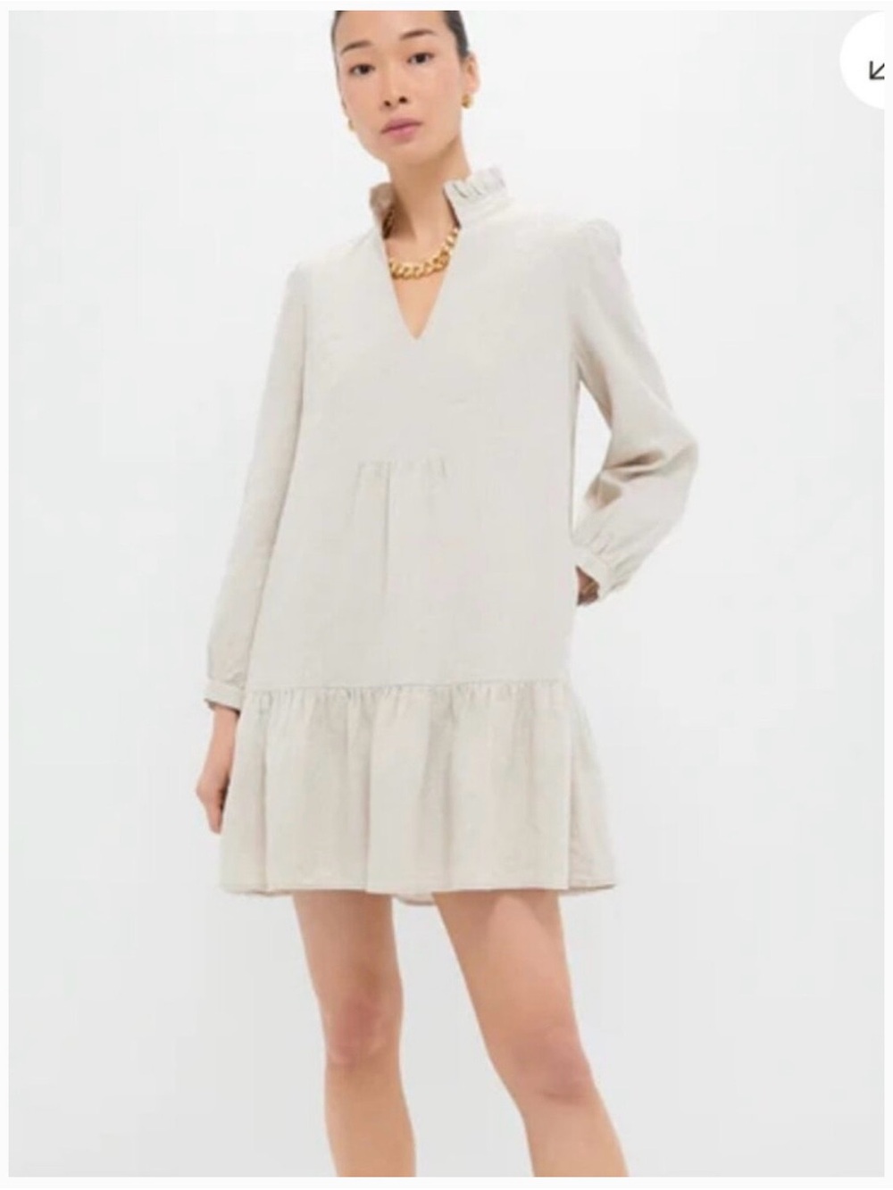 Tuckernuck Stone Linen Palmerton Dress Ruffle